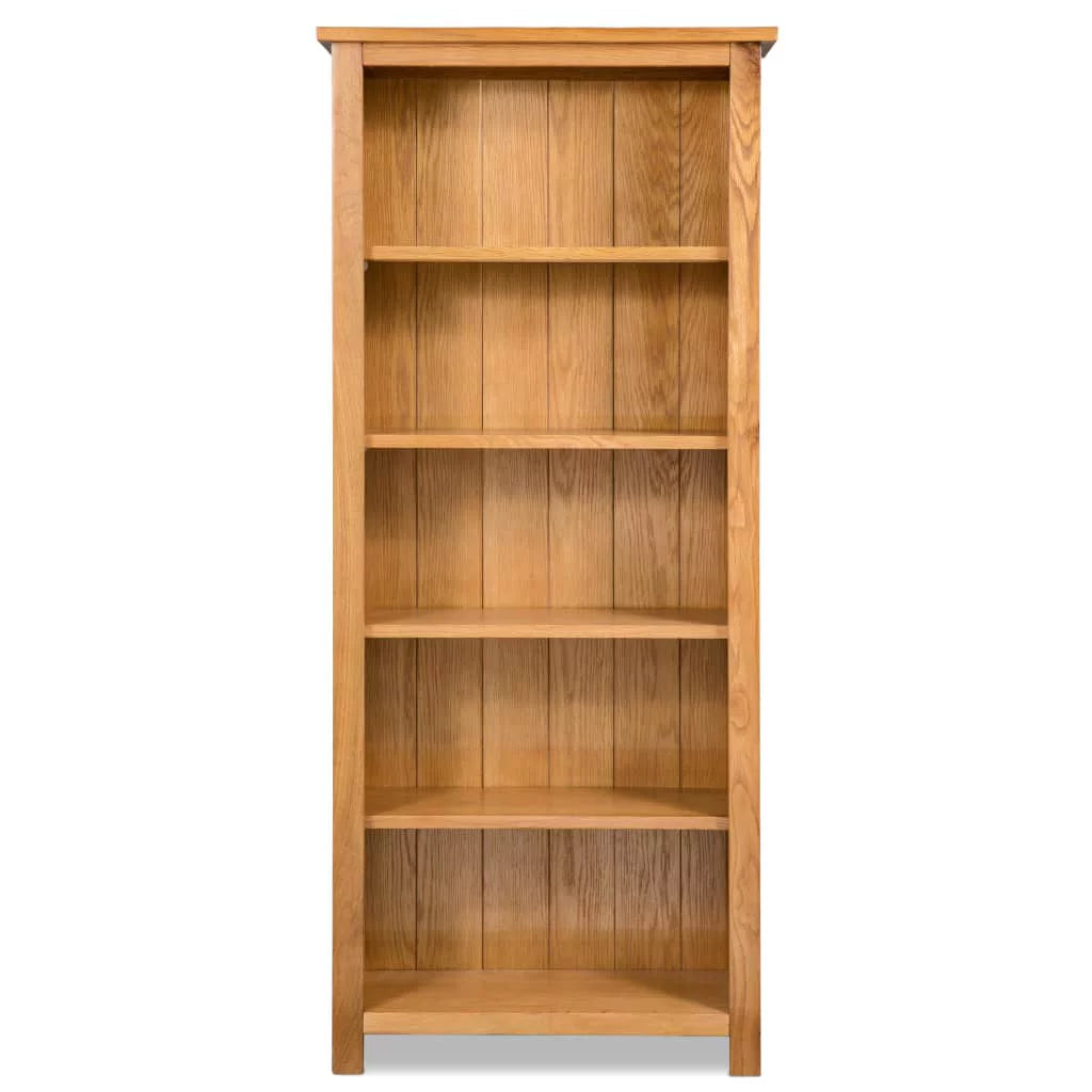 5-Tier Solid Oak Wood Bookcase M5617