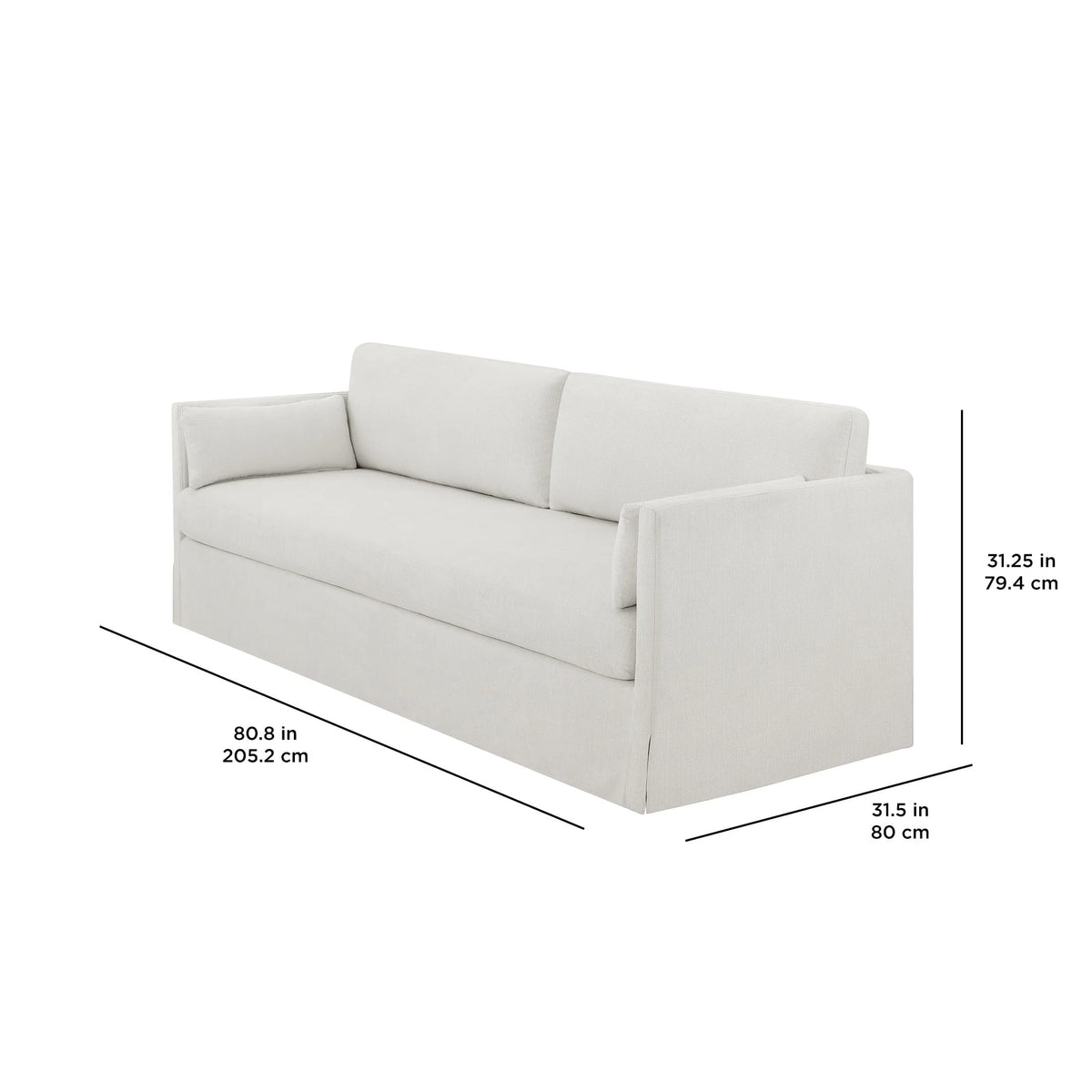Cream Slipcover Sofa A7362
