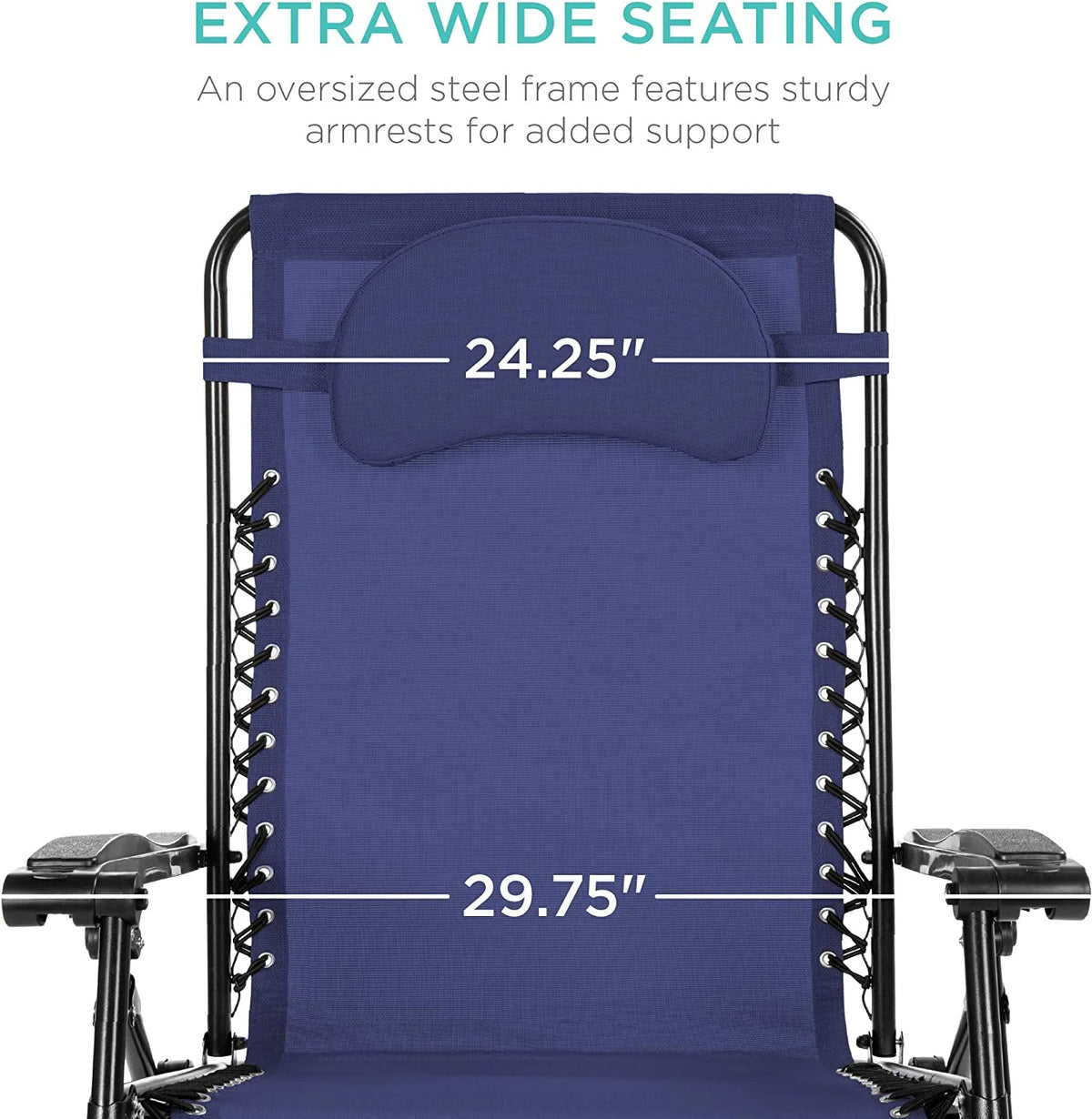 Oversized Zero Gravity Chair with Cup Holder and Pillow I161618