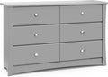 White 6 Drawer Double Dresser S809