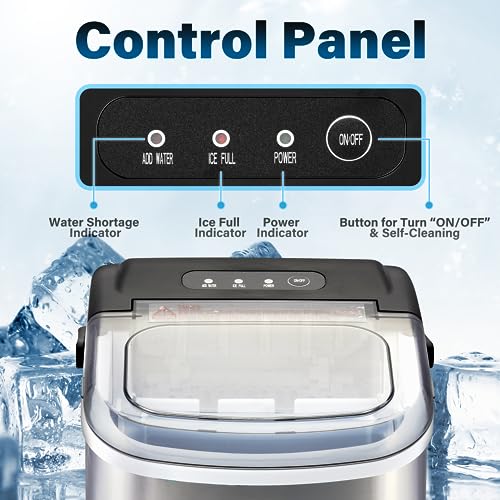 Countertop Ice Maker Machine with Scoop & Basket O8614
