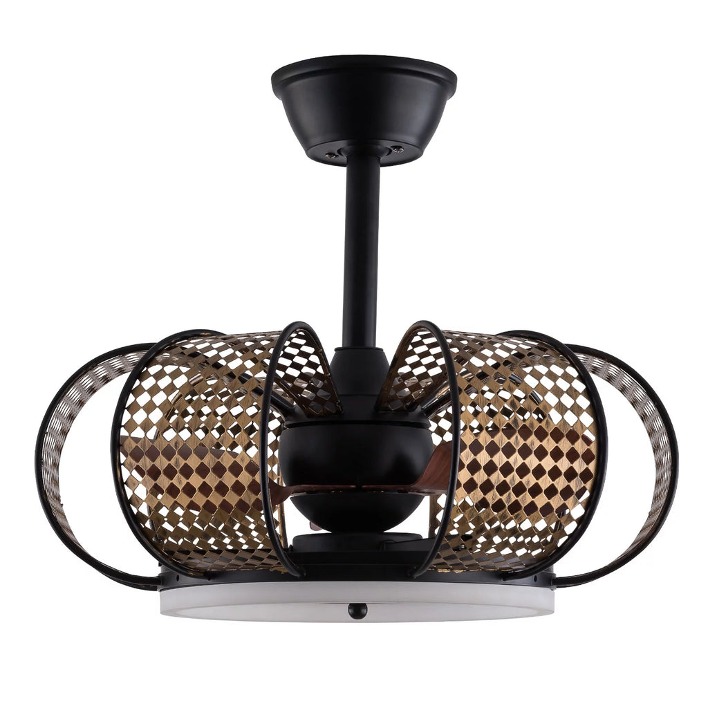 19'' Black Ceiling Fan with Light and Remote Control A497