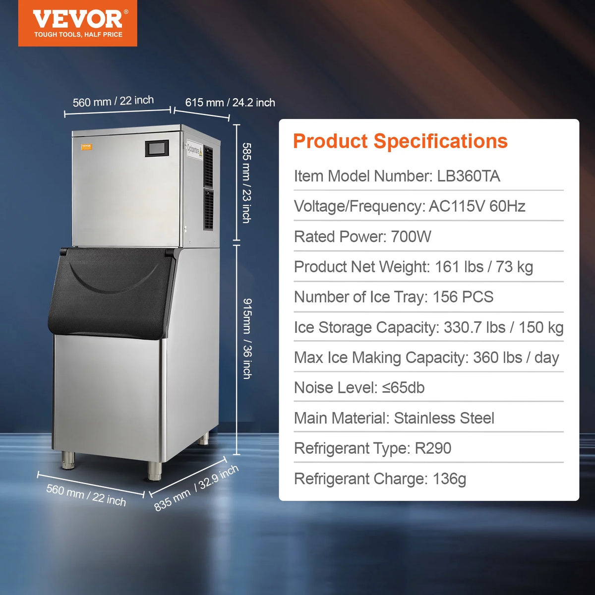Commercial Ice Maker with Storage Bin R192595