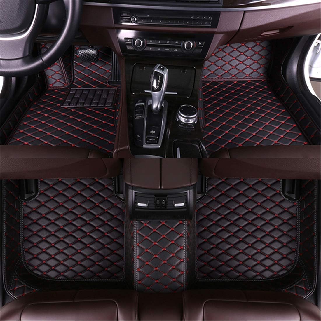 Black Red Car Floor Mats B136