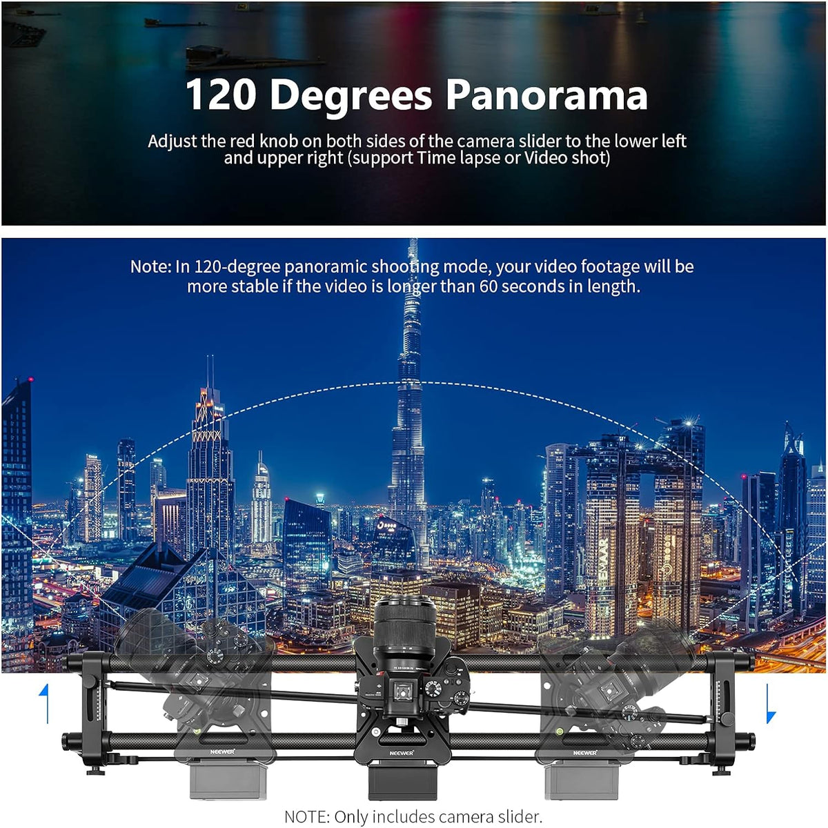 Motorized Camera Slider Carbon Fiber Dolly Rail with Remote Controller C486355