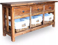 Handmade Solid Wood Sideboard with 3 Drawers & 3 Removable Baskets Z4642