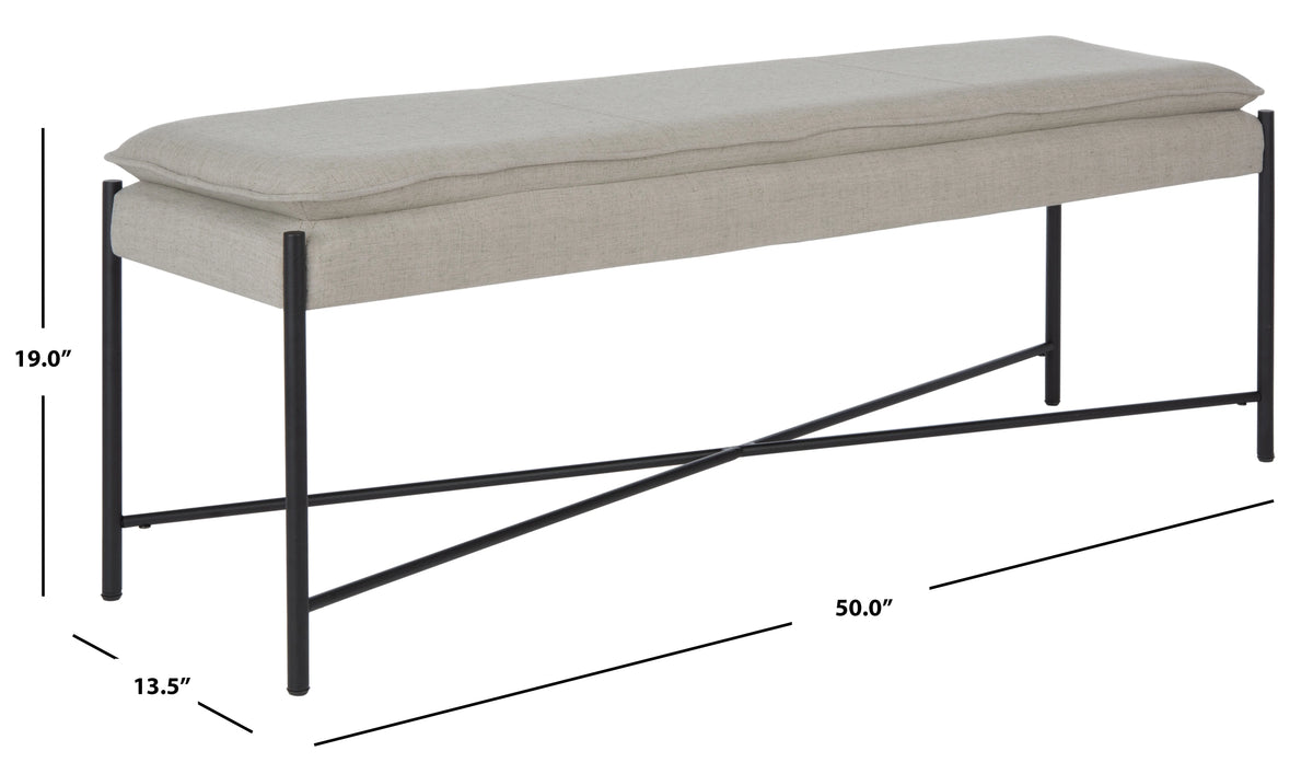 Light Grey Black Cushioned Cross Bench A764