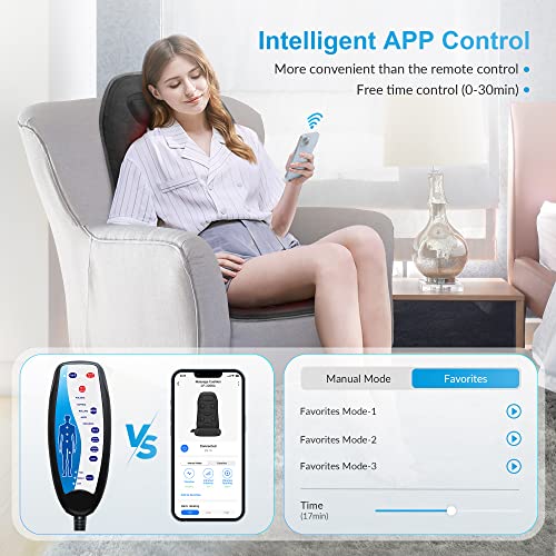 Massage Seat Cushion with Heat 10 Motors Vibration Chair Pad D7727