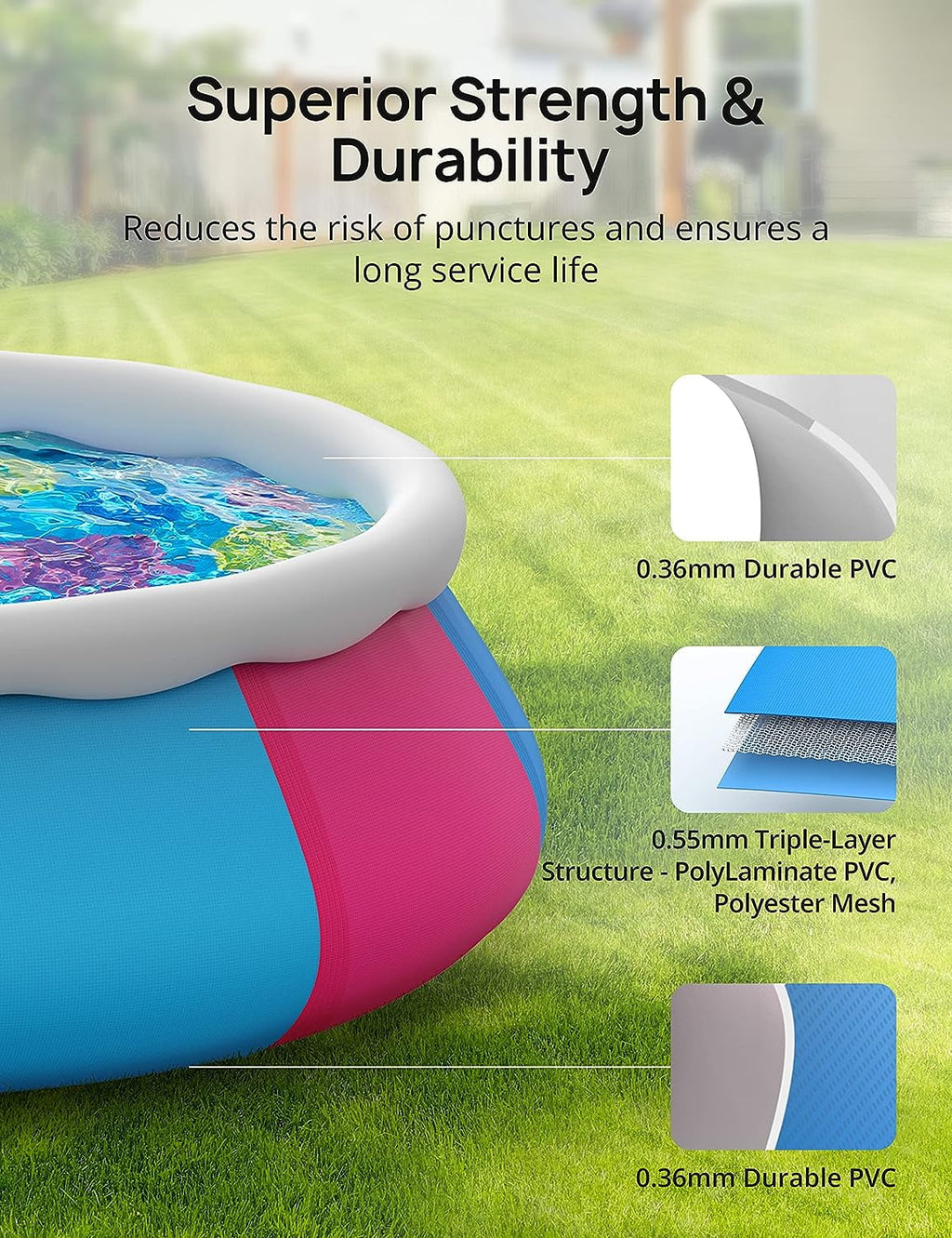 10ft × 30in Easy Set Inflatable Swimming Pool with Pool Cover Q332