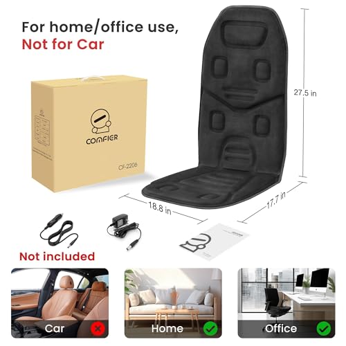 Massage Seat Cushion with Heat 10 Motors Vibration Chair Pad D7727