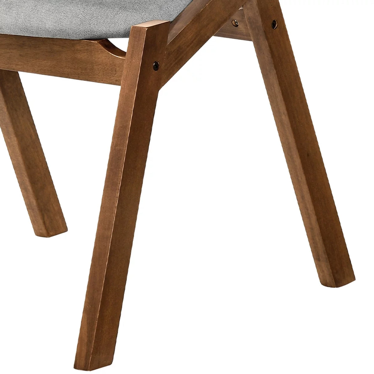 Gray Fabric and Walnut Veneer Dining Side Chairs Set of 2 J56524
