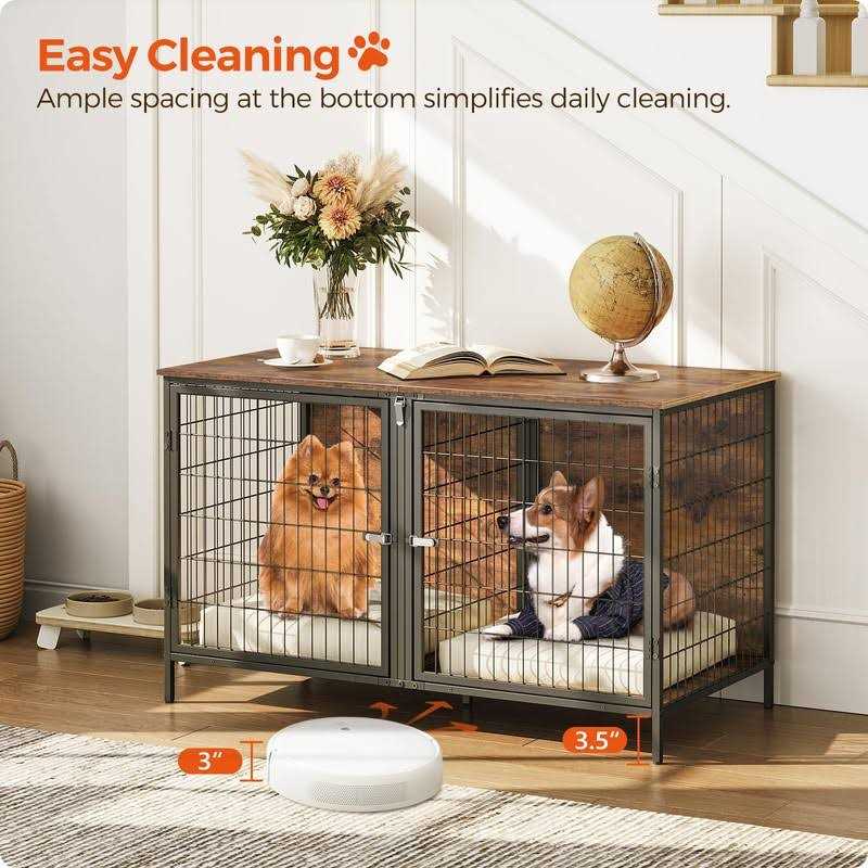 Dog Crate Furniture with Removable Divider Q173