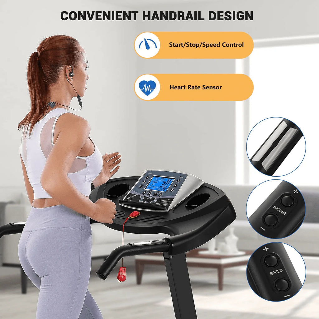 2.5HP Electric Folding Treadmill with 12-level Incline C96450