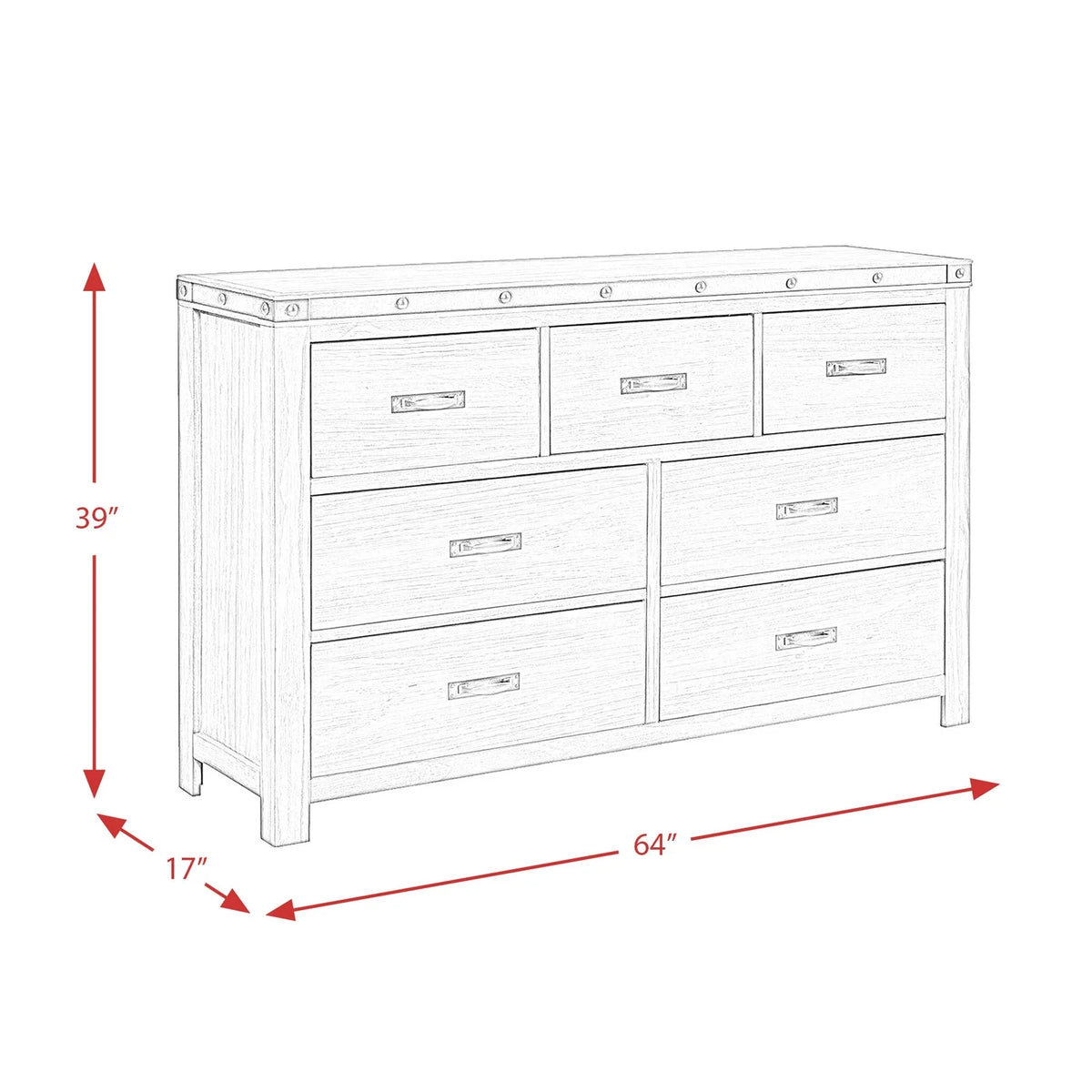 7 Drawer Dresser N629