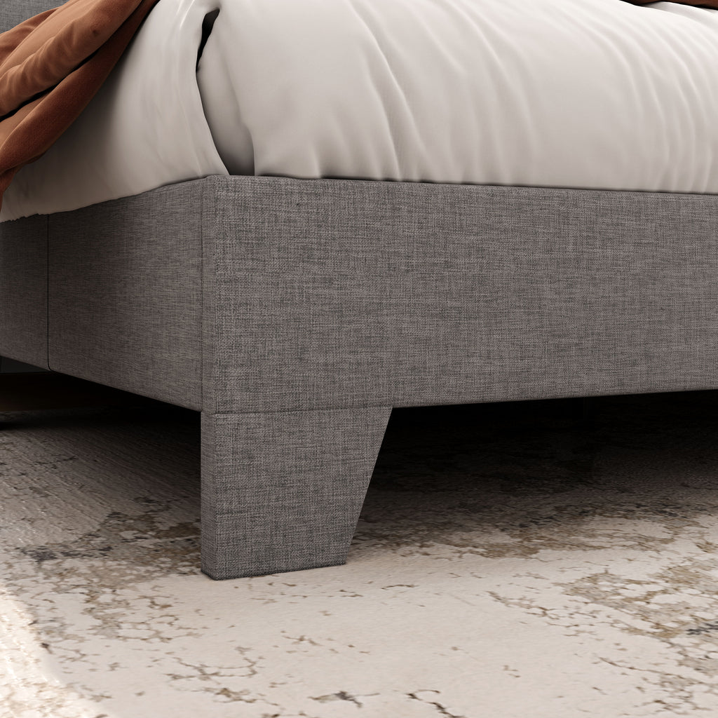 Queen Size Platform Bed with Adjustable Leather Headboard I2100