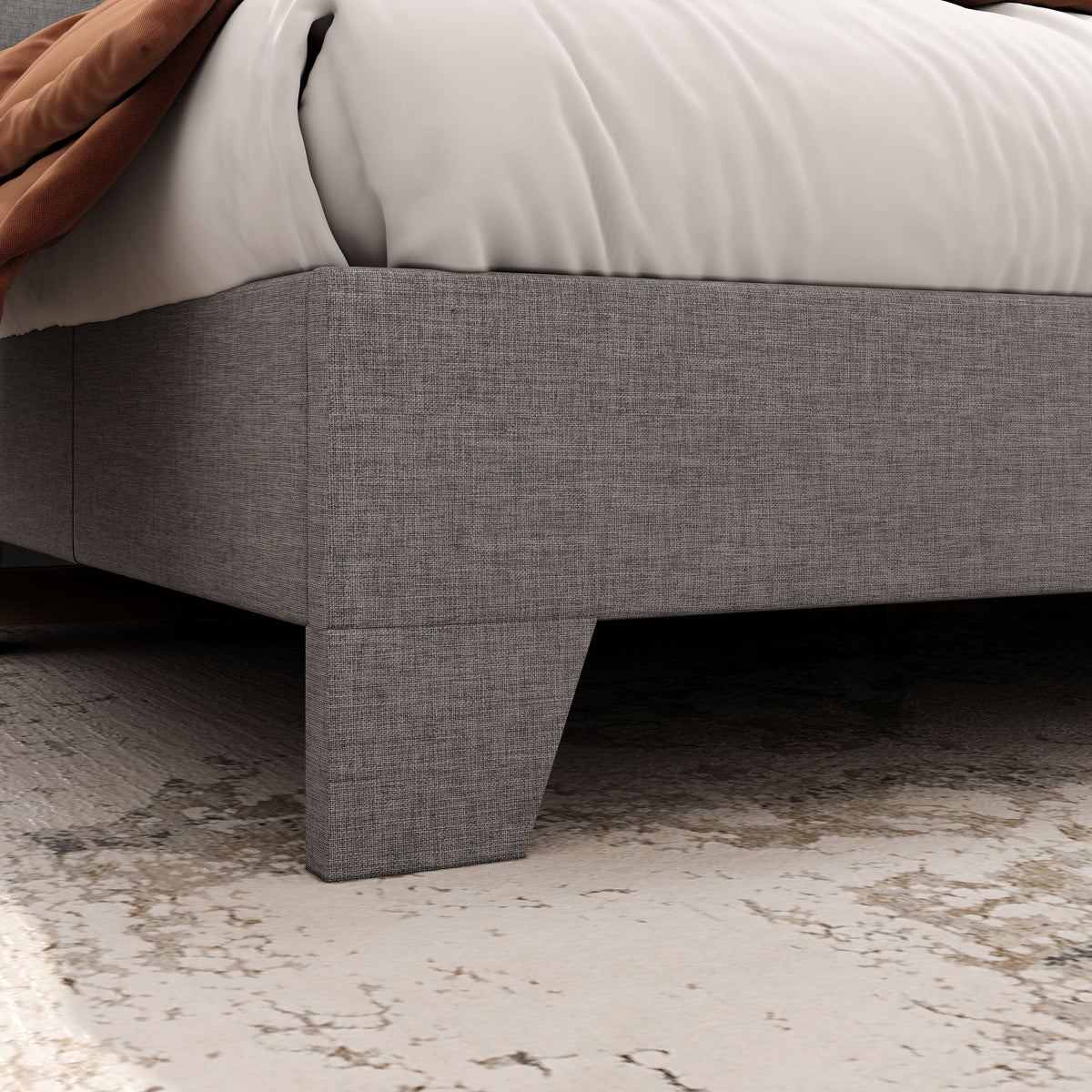 Queen Size Platform Bed with Adjustable Leather Headboard I2100