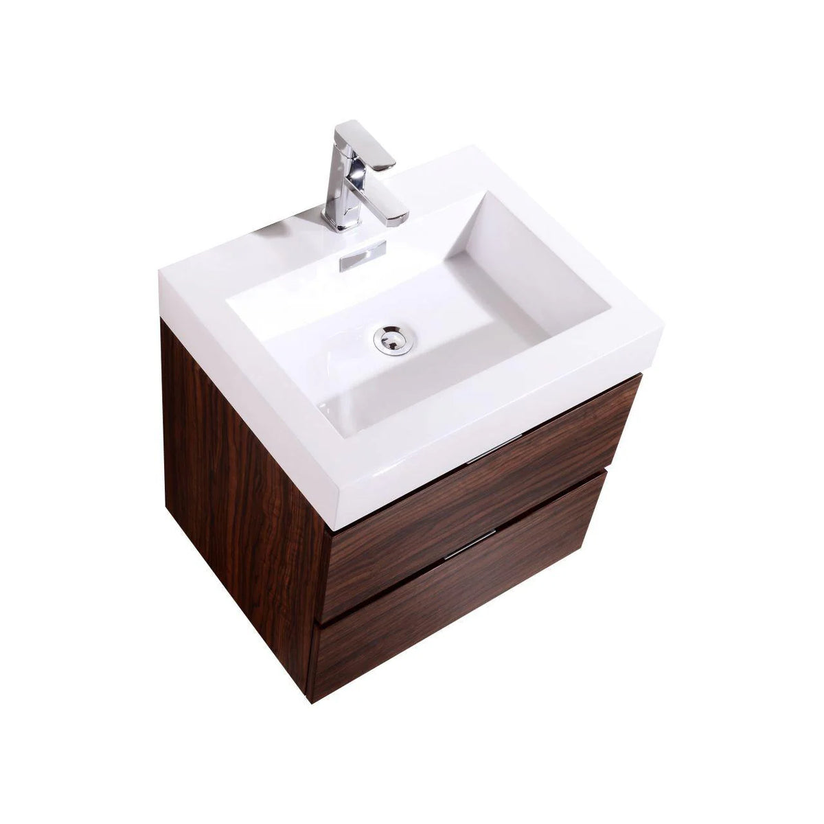 24 in. Wall Mount Walnut Bathroom Vanity C6878