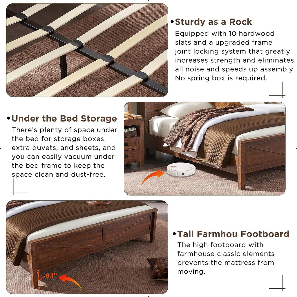 Full Platform Bed with Bookcase Headboard and Charging Station H361092