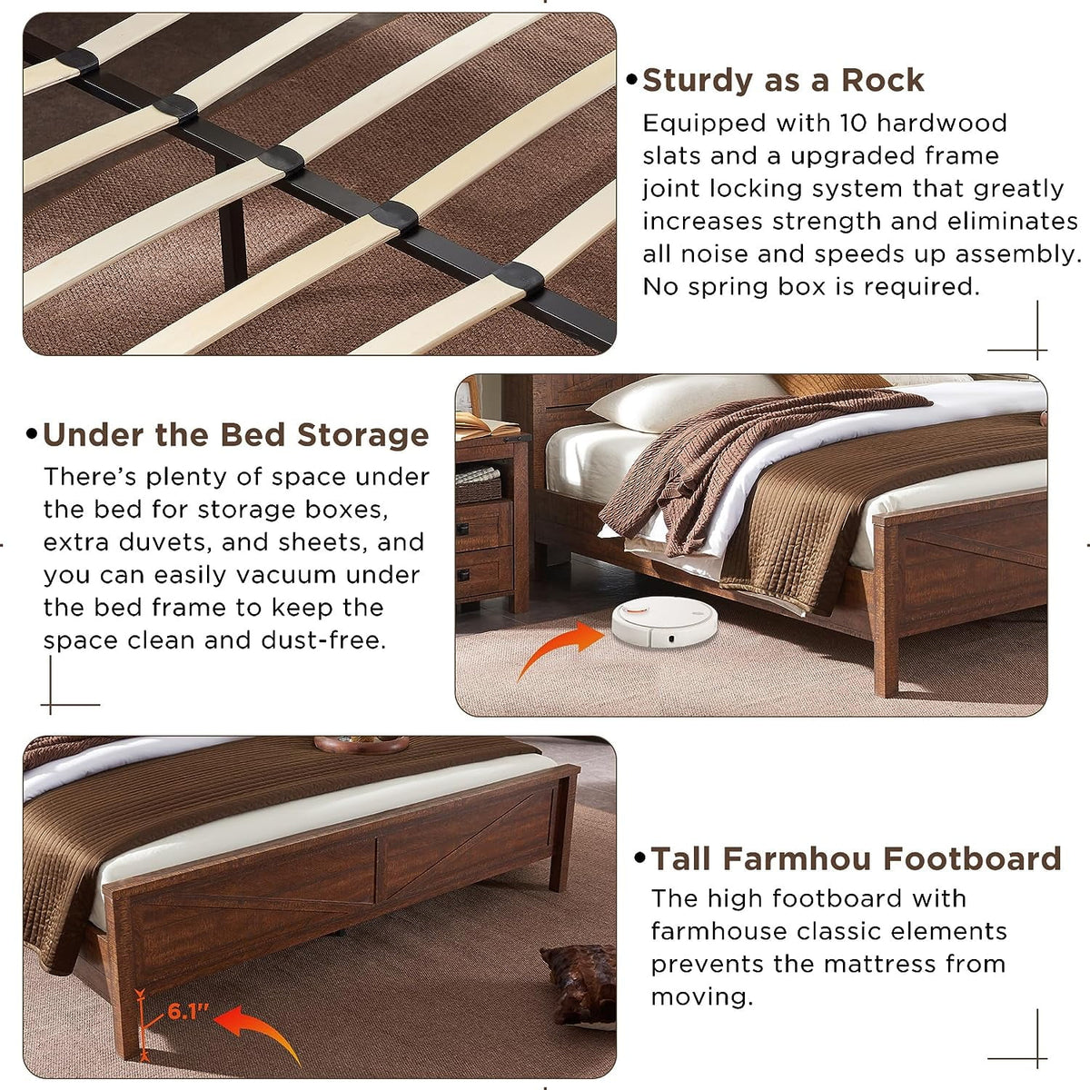 Full Platform Bed with Bookcase Headboard and Charging Station H361092