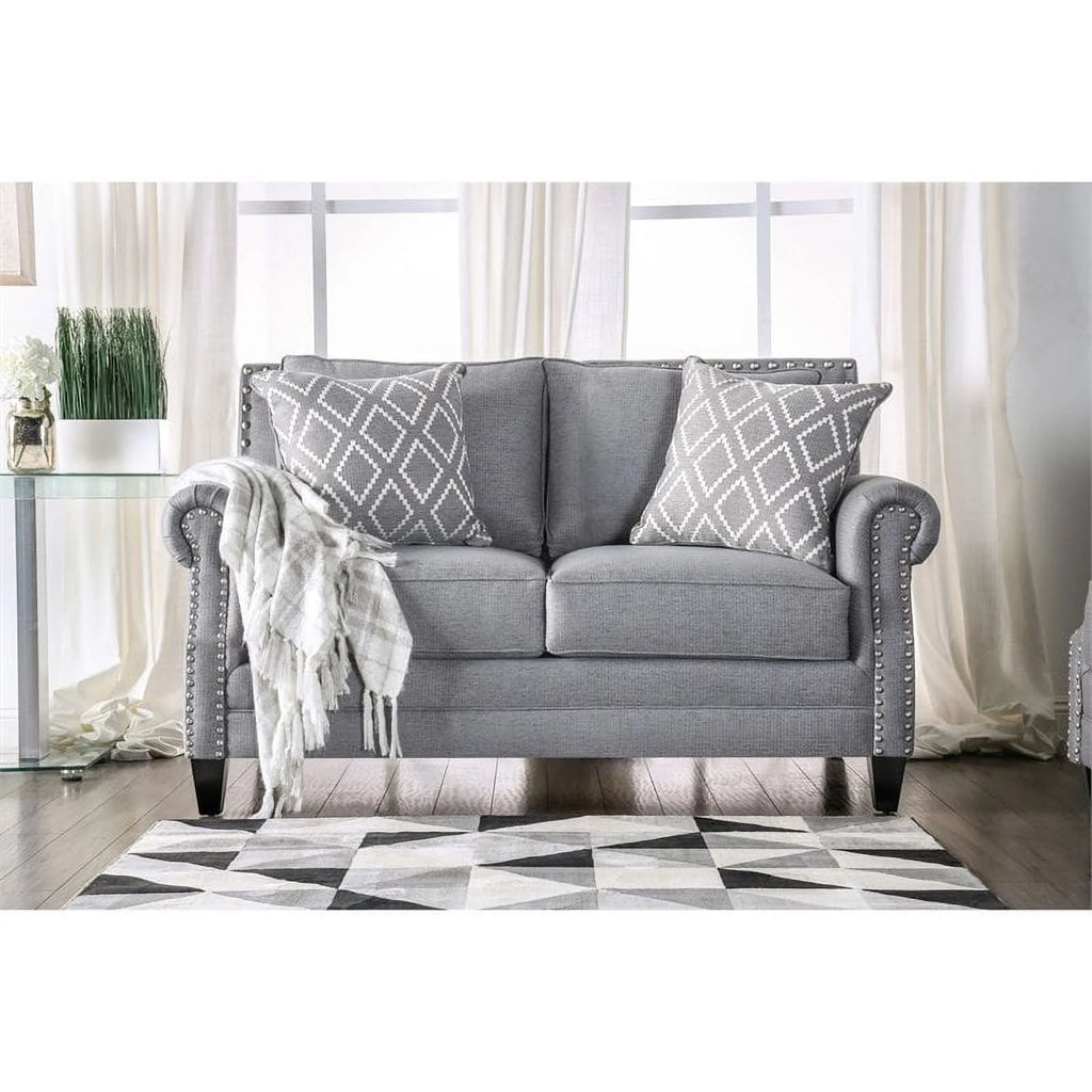 Gray 2-Piece Fabric Sofa Set A443