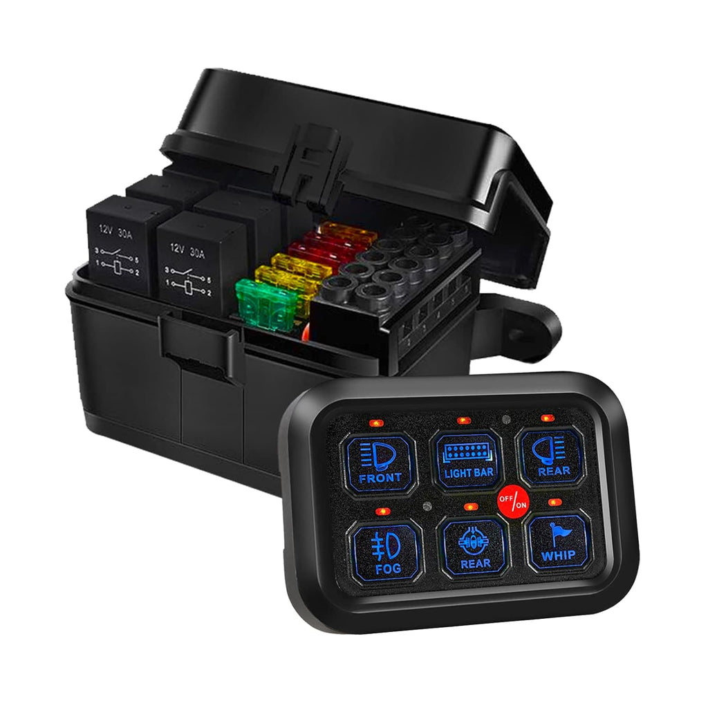 8 Gang Blue LED 12V Switch Panel C6788