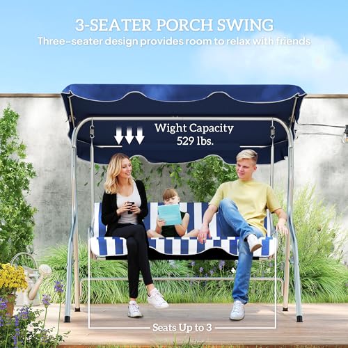 3-Person Porch Swing with Canopy Q767