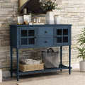 Antique Blue Sofa Table with Two Storage Drawers R7766