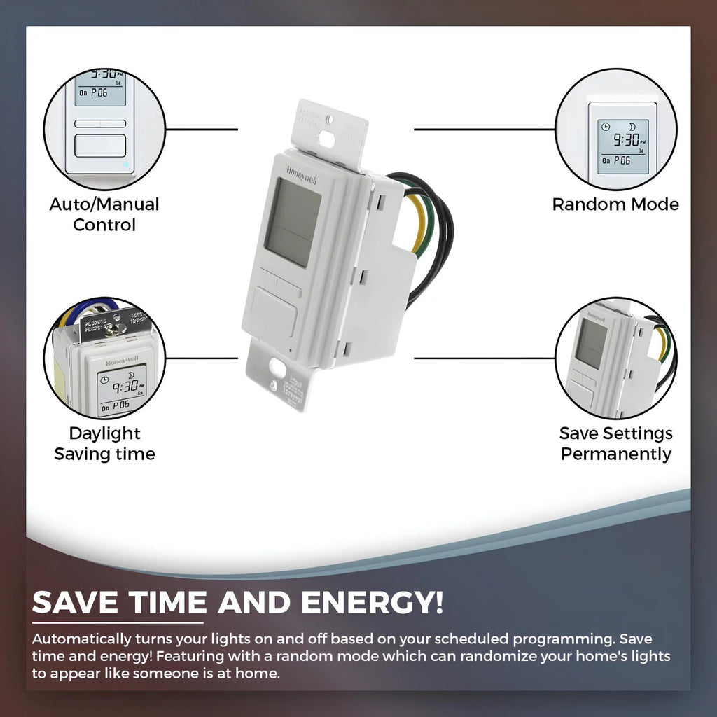 Timer Switch with Sunrise Sunset Single or 3 Way Q8384