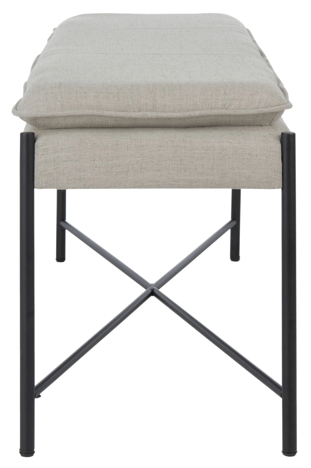 Light Grey Black Cushioned Cross Bench A764