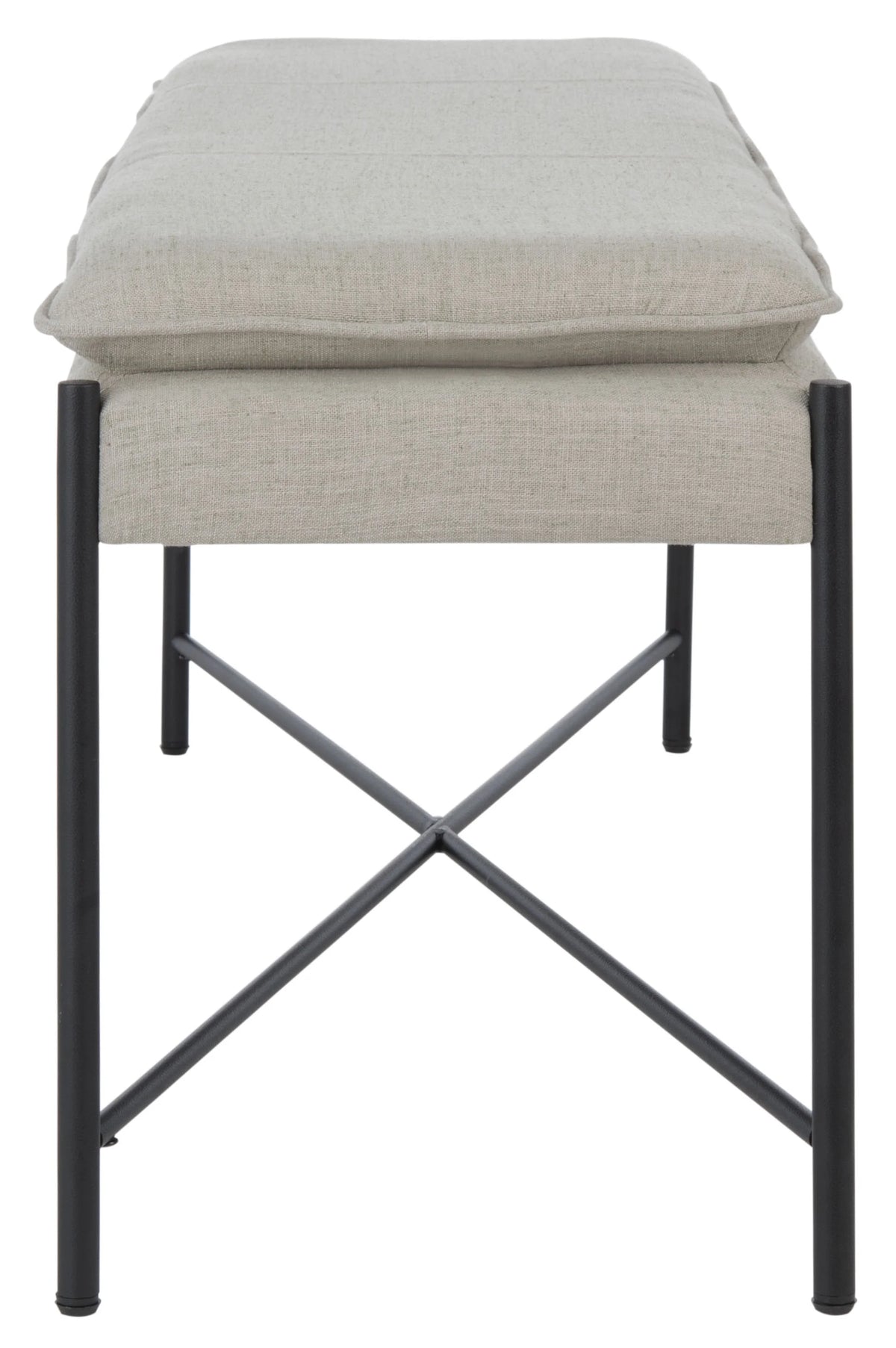 Light Grey Black Cushioned Cross Bench A764