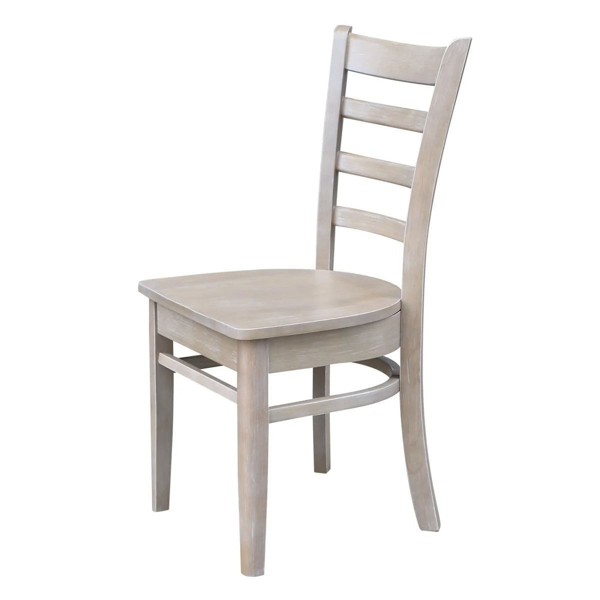 Solid Wood Side Chair Set of 2 Washed Gray Taupe X5134
