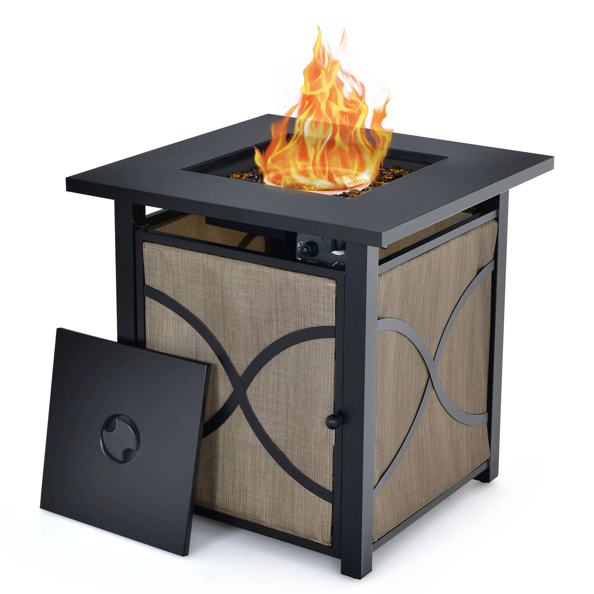 25-Inch Square Propane Fire Pit Table 40000 BTU U59943