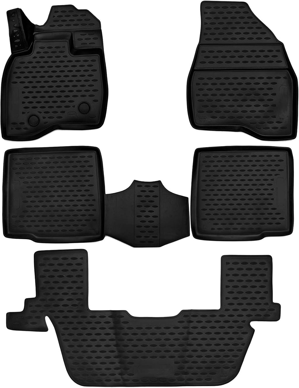 Black 3 Row Floor Mats Liner Set P346949