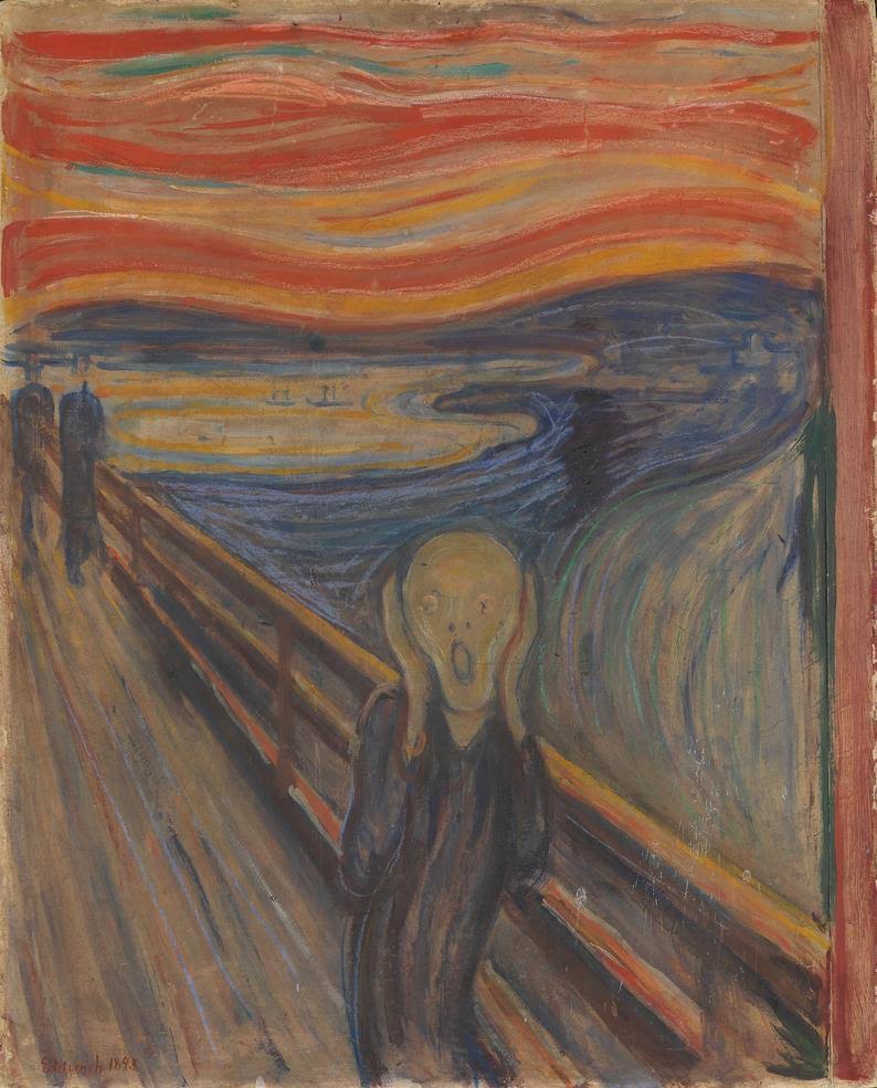 The Scream 1893 Edvard Munch Reproduction Printed in Aluminum 20x17 Inches Q301533