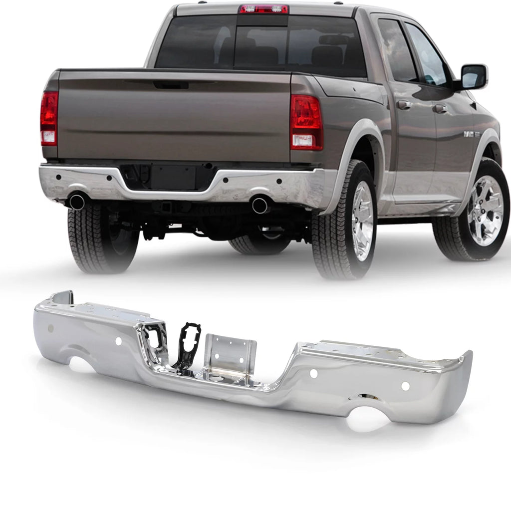 Chrome Rear Bumper Black Step with Dual Exhaust & Rear Parking Assist Sensor H260