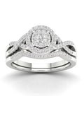 3/8Ct Diamond 10k White Gold Bridal Ring Set N92881