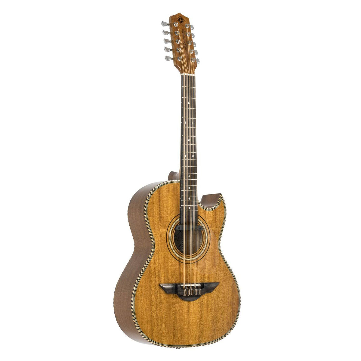 Natural Mahogany Acoustic Electric Bajo Quinto Y684
