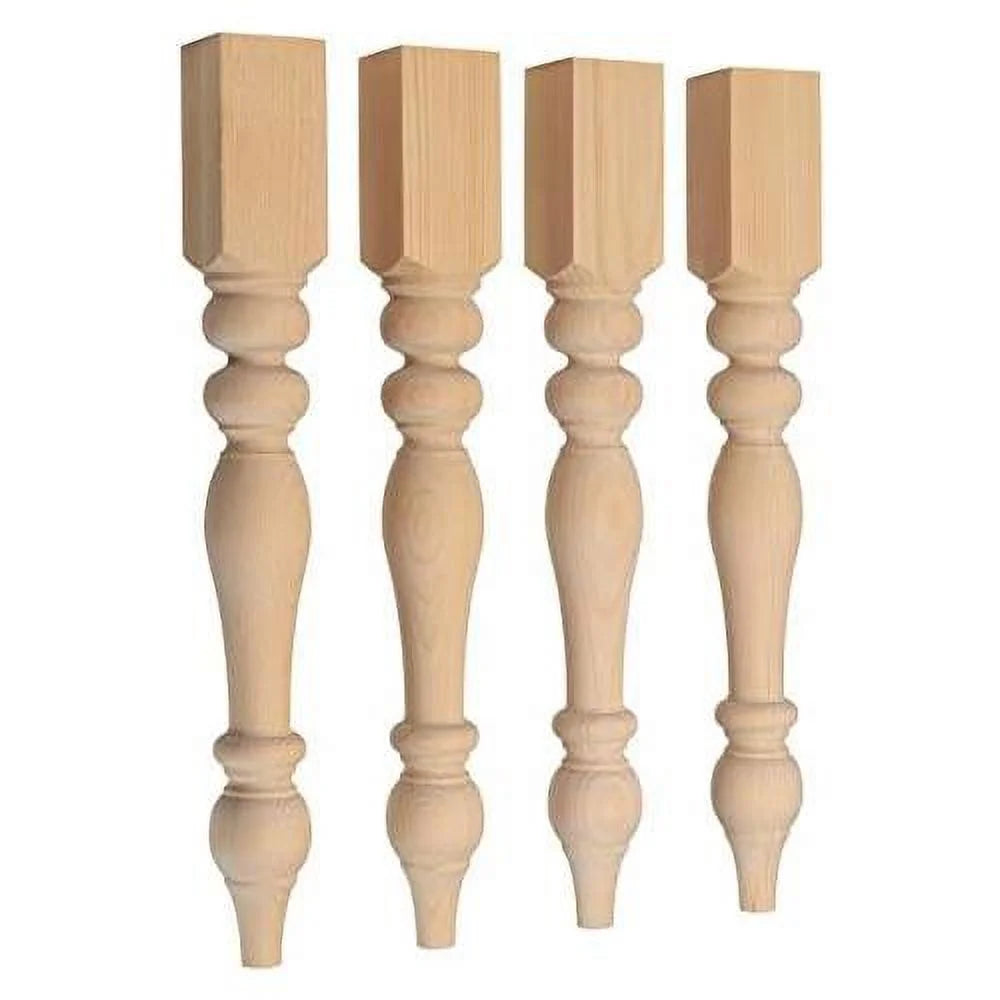 Unfinished Turned Table Legs Set Of 4 P855