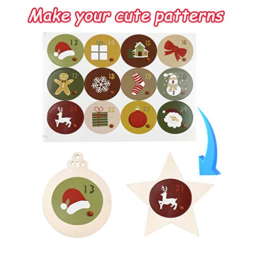 50Pcs Unfinished Wooden Christmas Ornaments 5 Styles Q607
