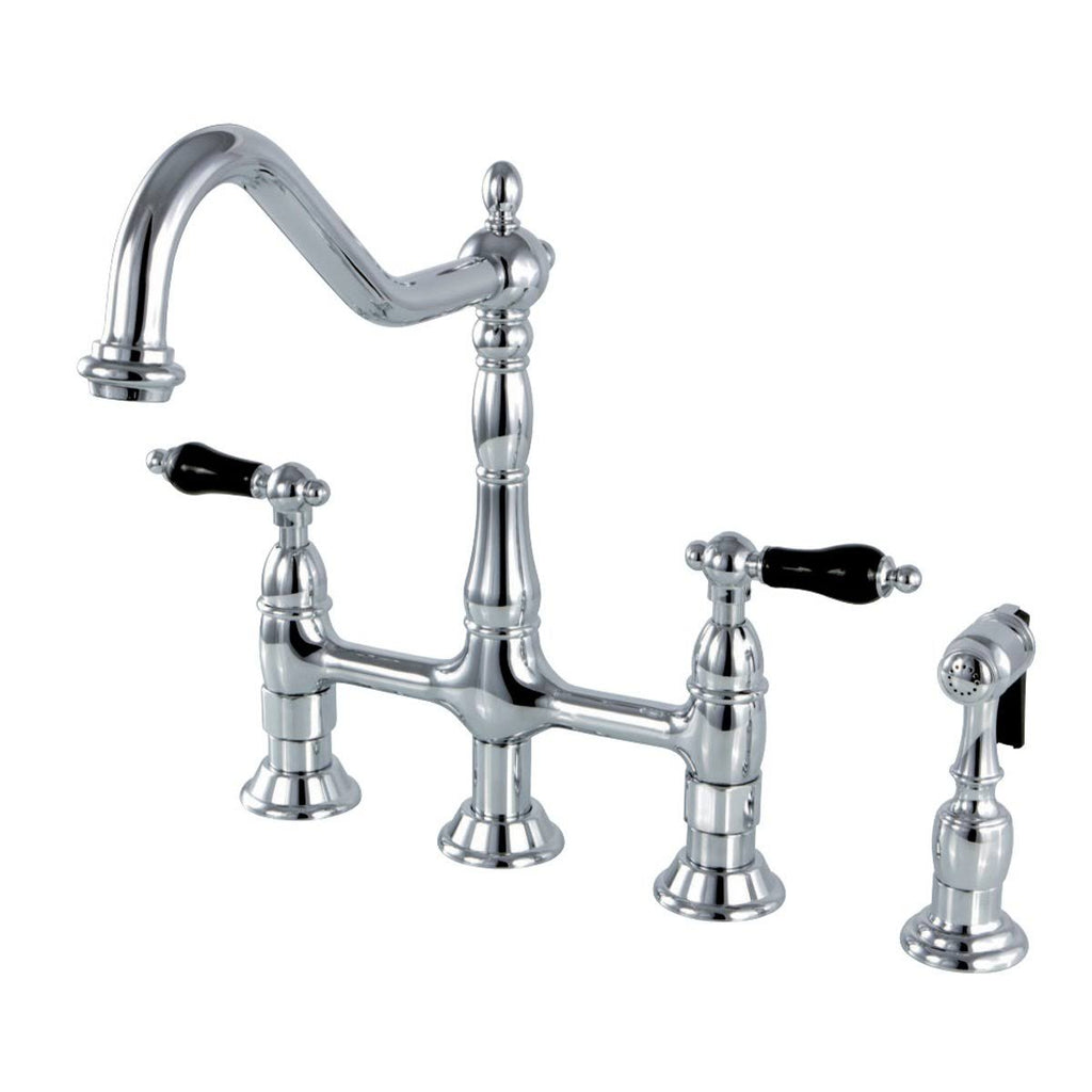 Bridge Kitchen Faucet with Brass Sprayer, Polished Brass M304562