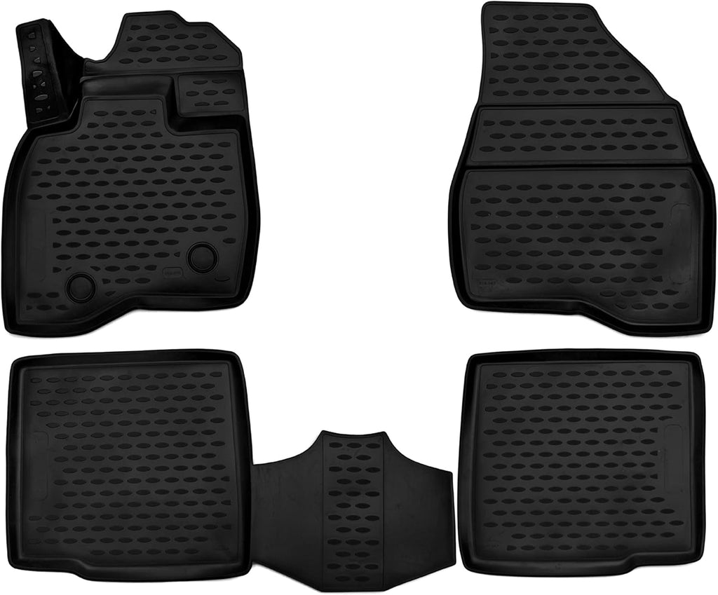 Black 3 Row Floor Mats Liner Set P346949