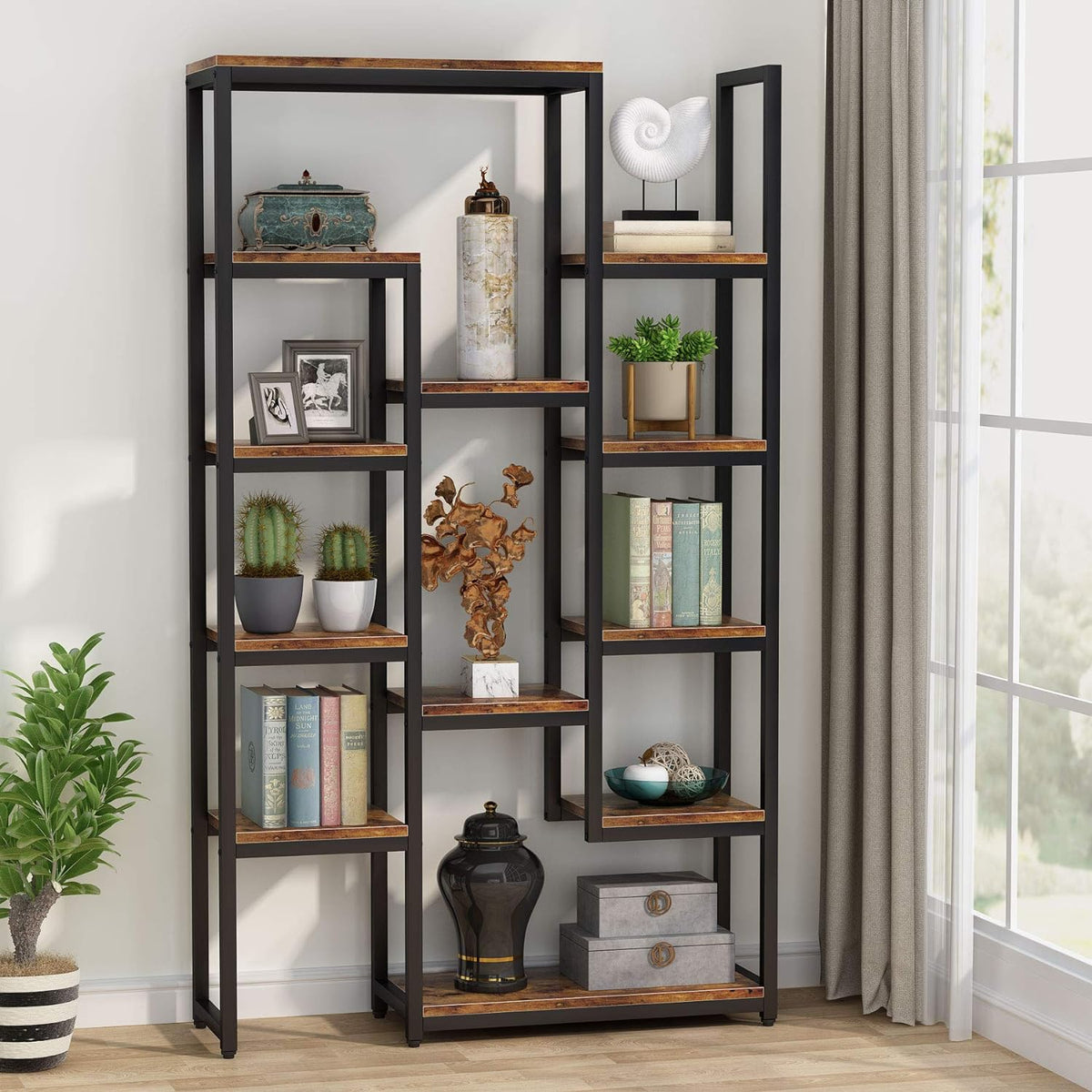 6-Tier 70.9 inch Tall Bookshelf A8018
