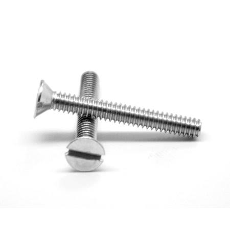 #10-24 x 4 inch Coarse Thread Slotted Flat Head Machine Screw Zinc Plated L204