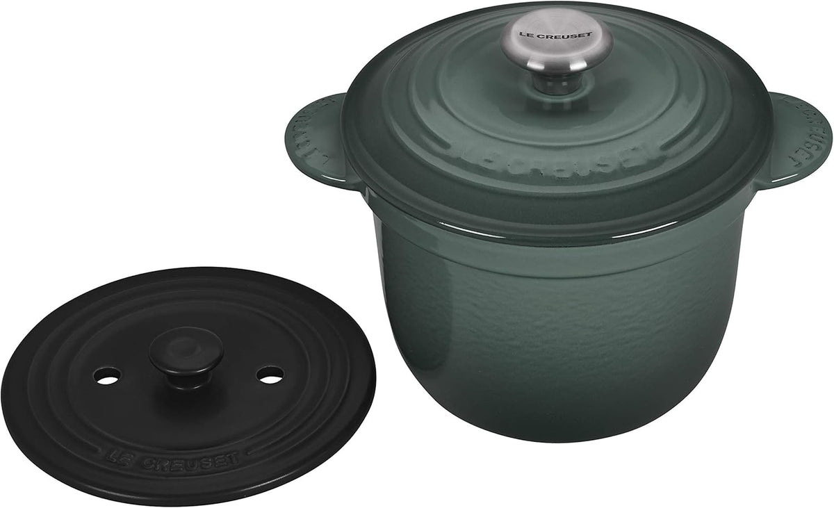 Enameled Cast Iron Rice Pot with Stoneware Insert, 2-1/2-Quart C163