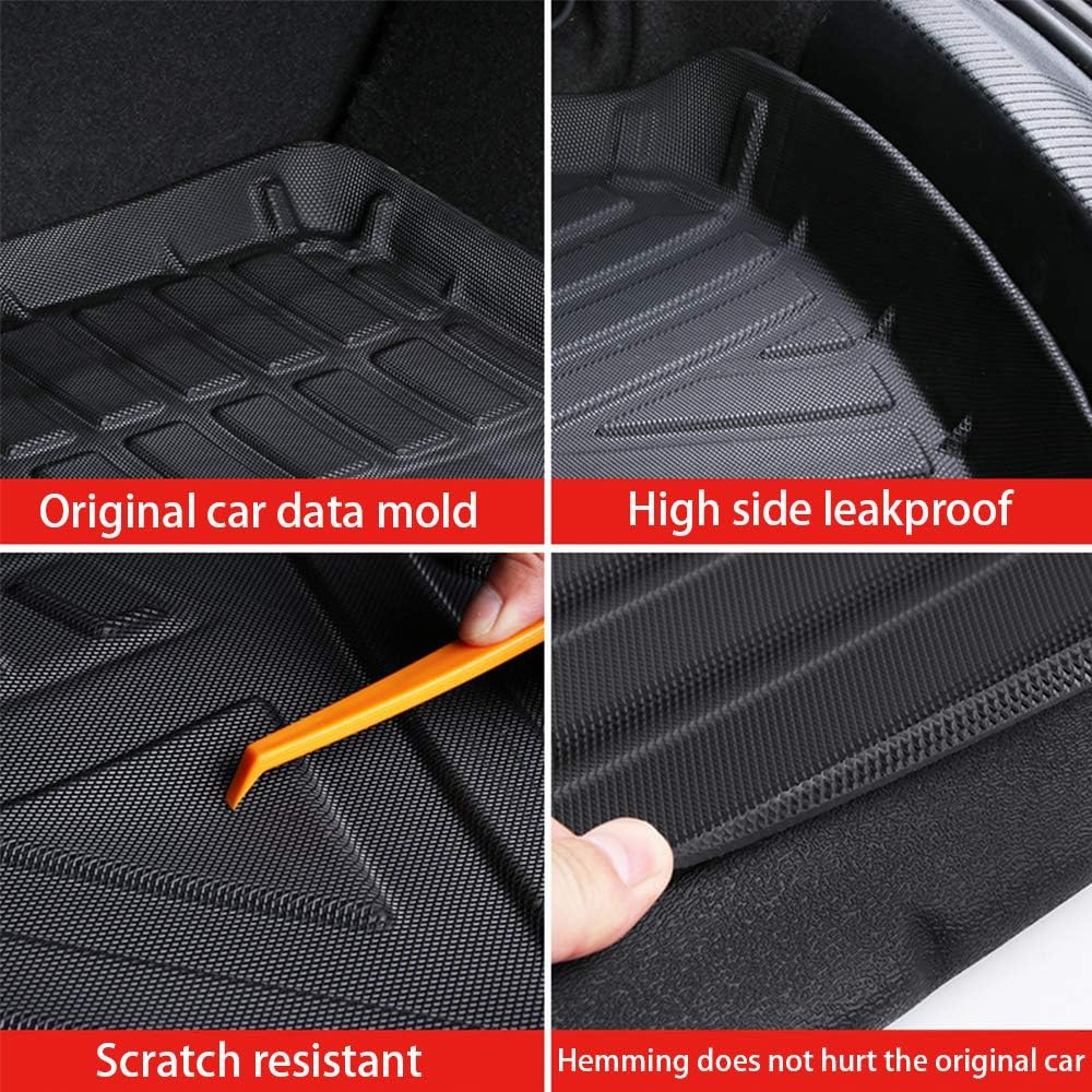Black Rubber Cargo Liner Tray Floor Mat Pack of 2 Y14905