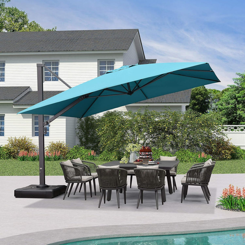 10 FT Square Aluminum Cantilever Patio Umbrella O395536