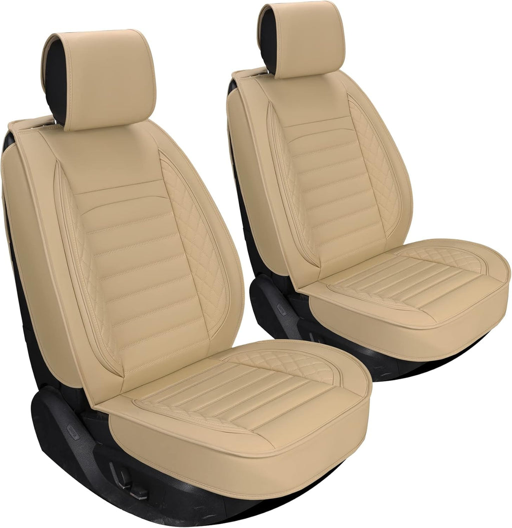 Black Leather Car Seat Covers 2Pcs T178828