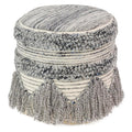 Hand-Woven Boho Floor Pouf Ottoman S84202