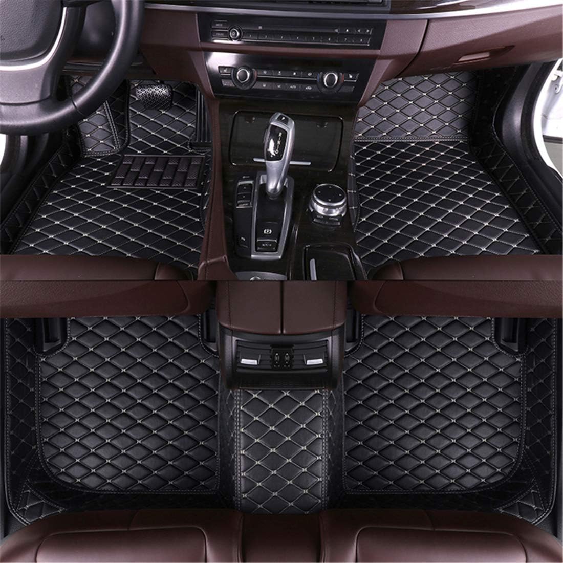 Black Red Car Floor Mats B136