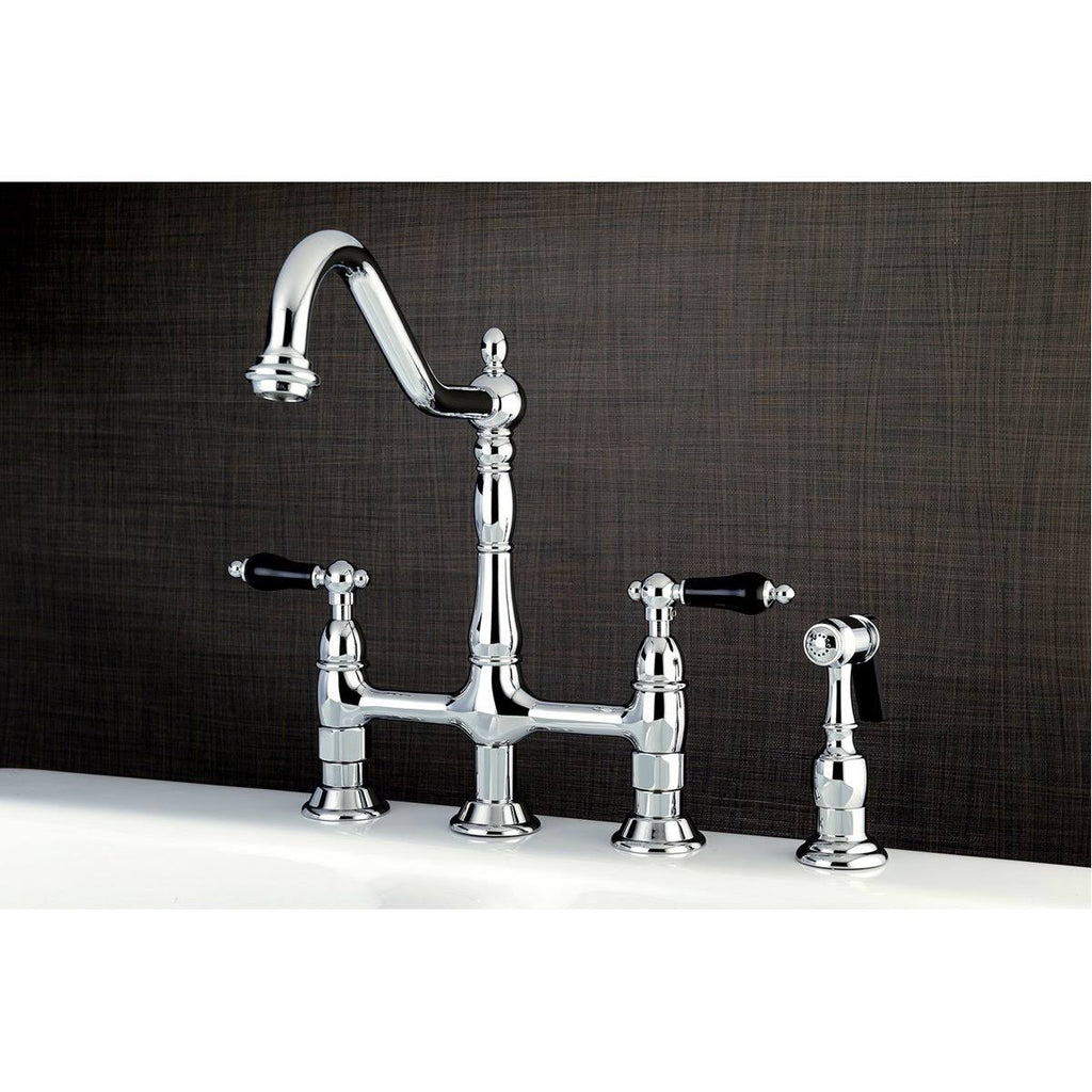 Bridge Kitchen Faucet with Brass Sprayer, Polished Brass M304562